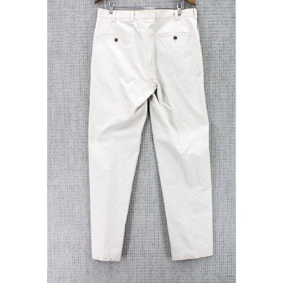 Brook Brothers 346 Chino Pants Mens 34x34 Beige Casual Flat Front Cotton - Picture 5 of 7